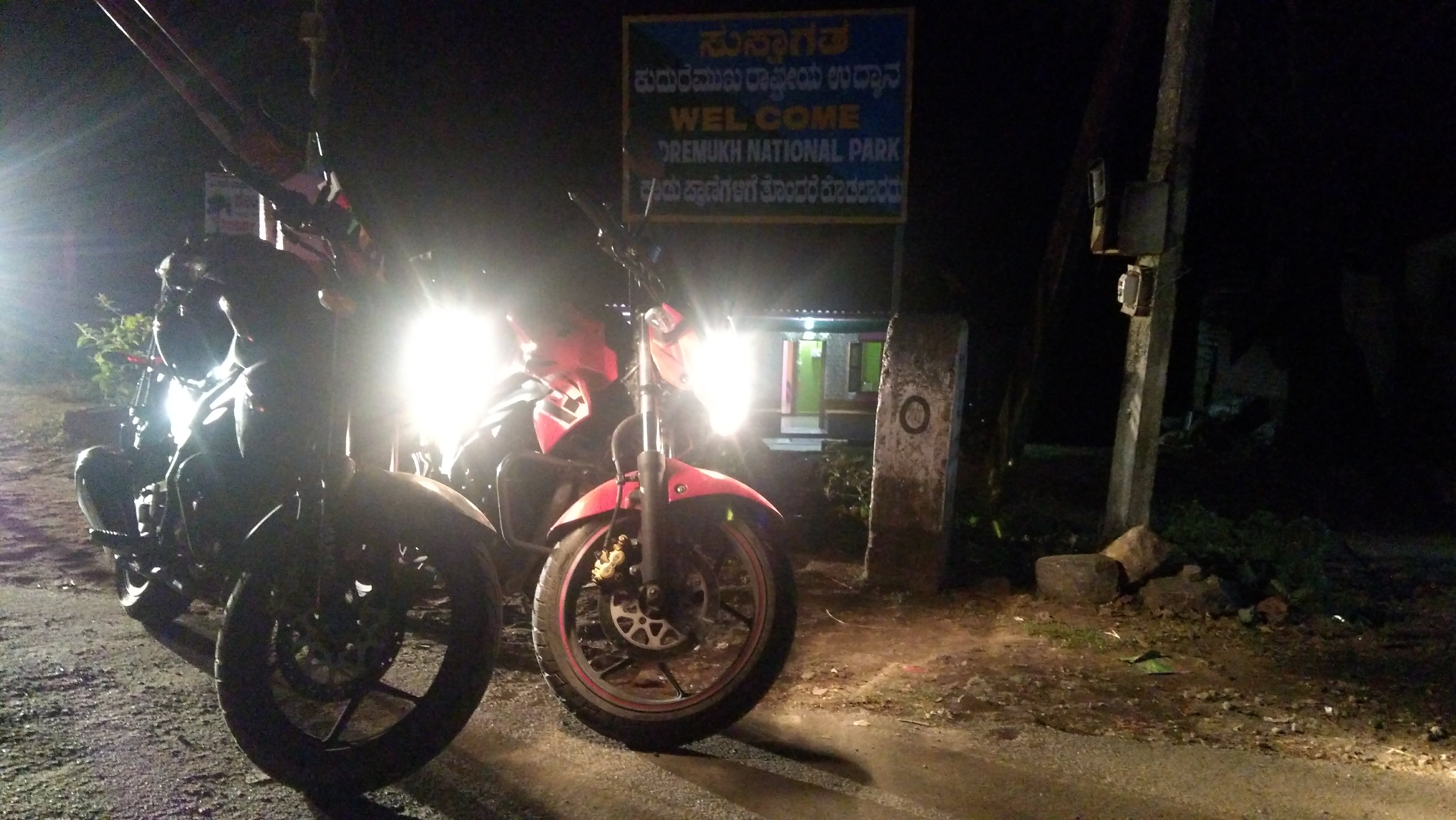 On the other side of the ethereal night ride through Kudremukh, around 8pm.
